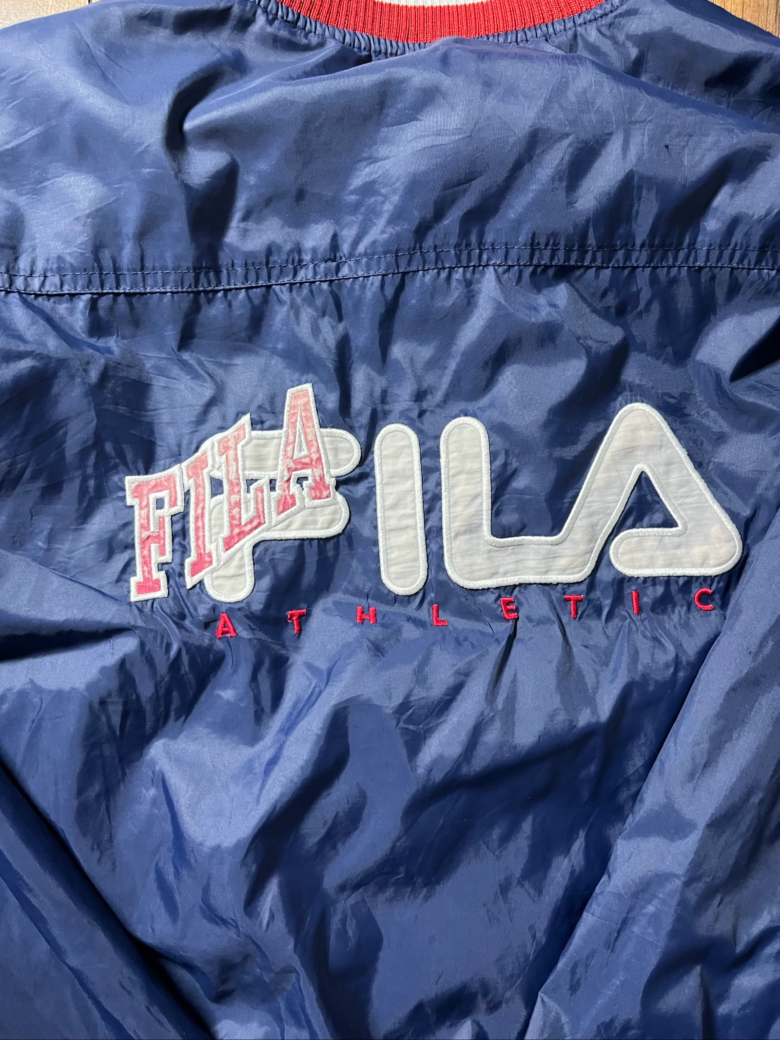 Navy blue teddy jacket with snap closure - Fila - size M - satisfactory – photo 16